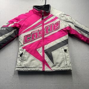 Castle X Racewear Jacket Youth Medium Pink Snowmobile Quilted Outdoor